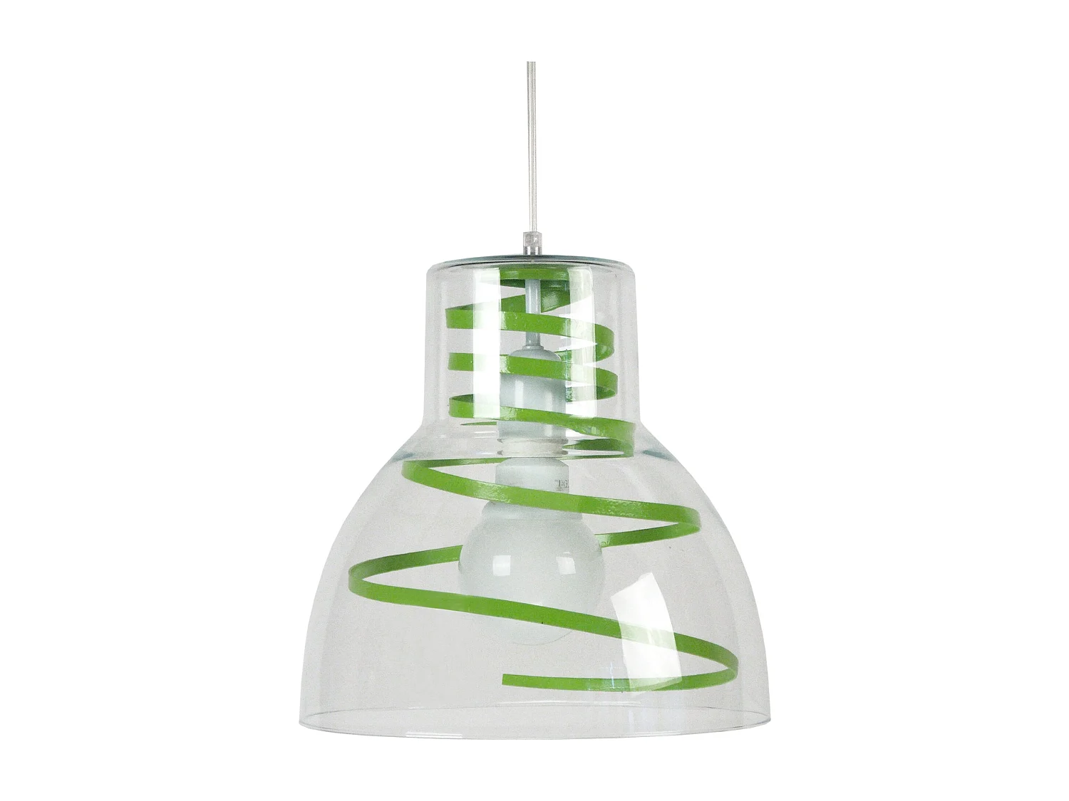 Suspensão TOSEL  CLOCHE verreMETAL vidro cúpula maçã D30 x  H90  cm