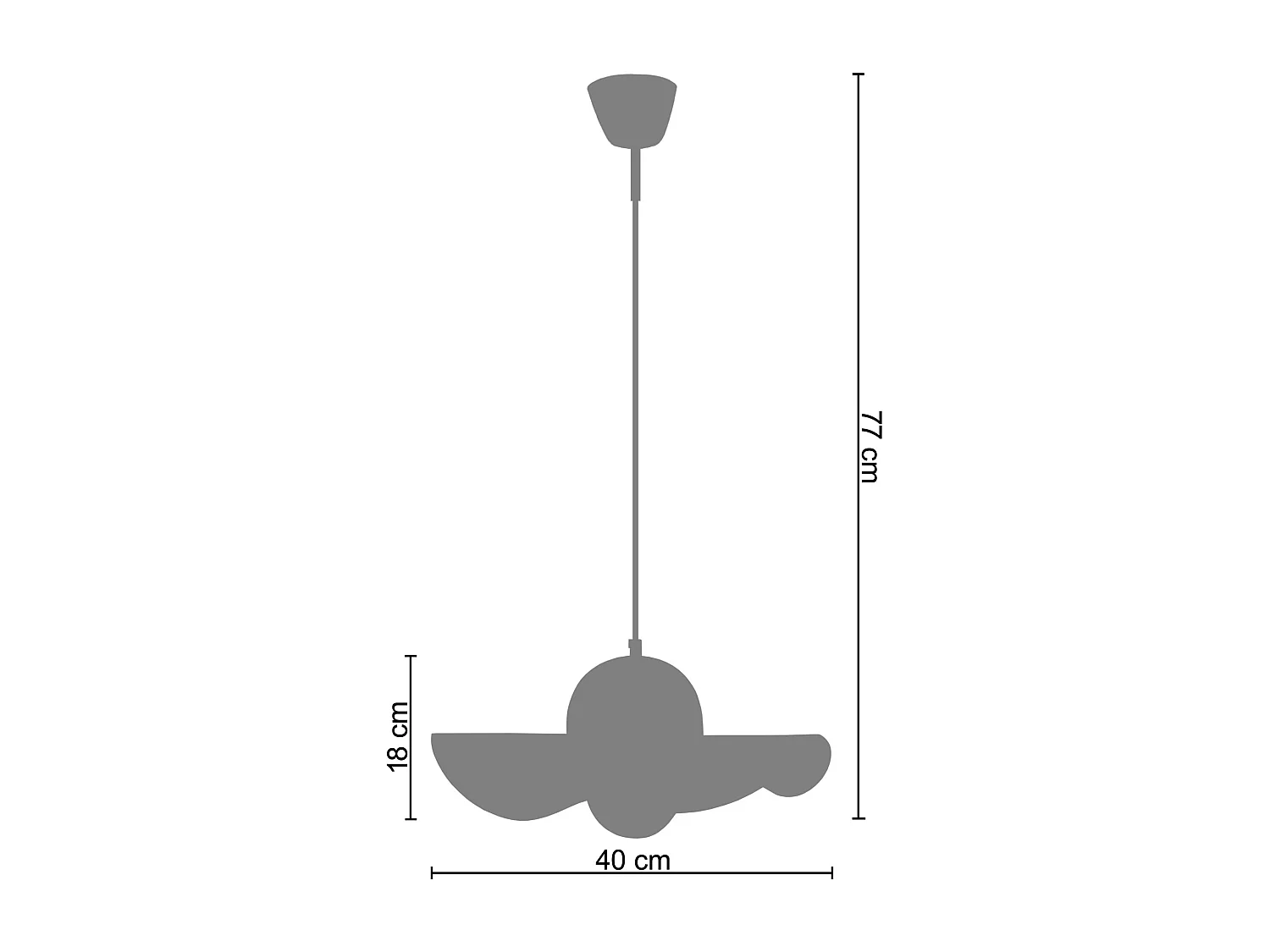 Suspensão TOSEL  CLOCHE verreMETAL vidro cúpula maçã D30 x  H90  cm