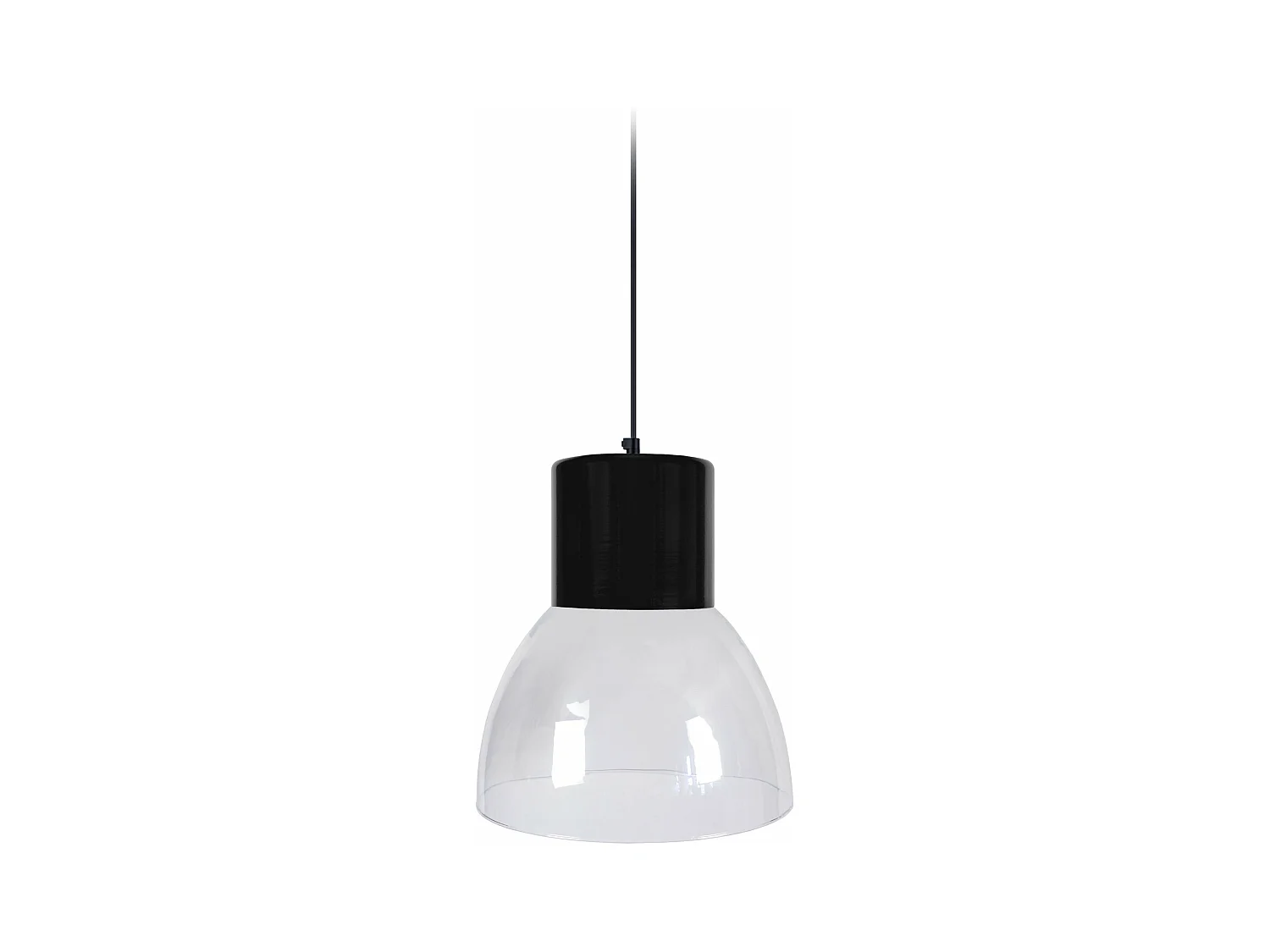 Suspension dôme verre  noir 92 cm.