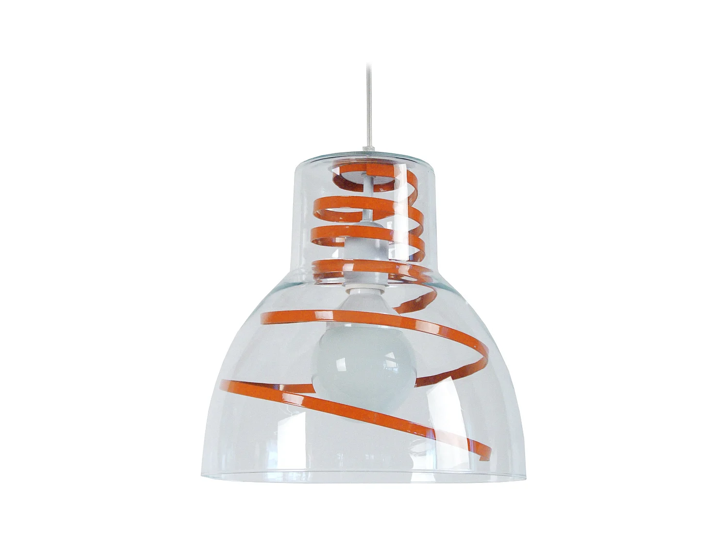 Suspension TOSEL ,verre,Orange ,H90xD30xP30cm