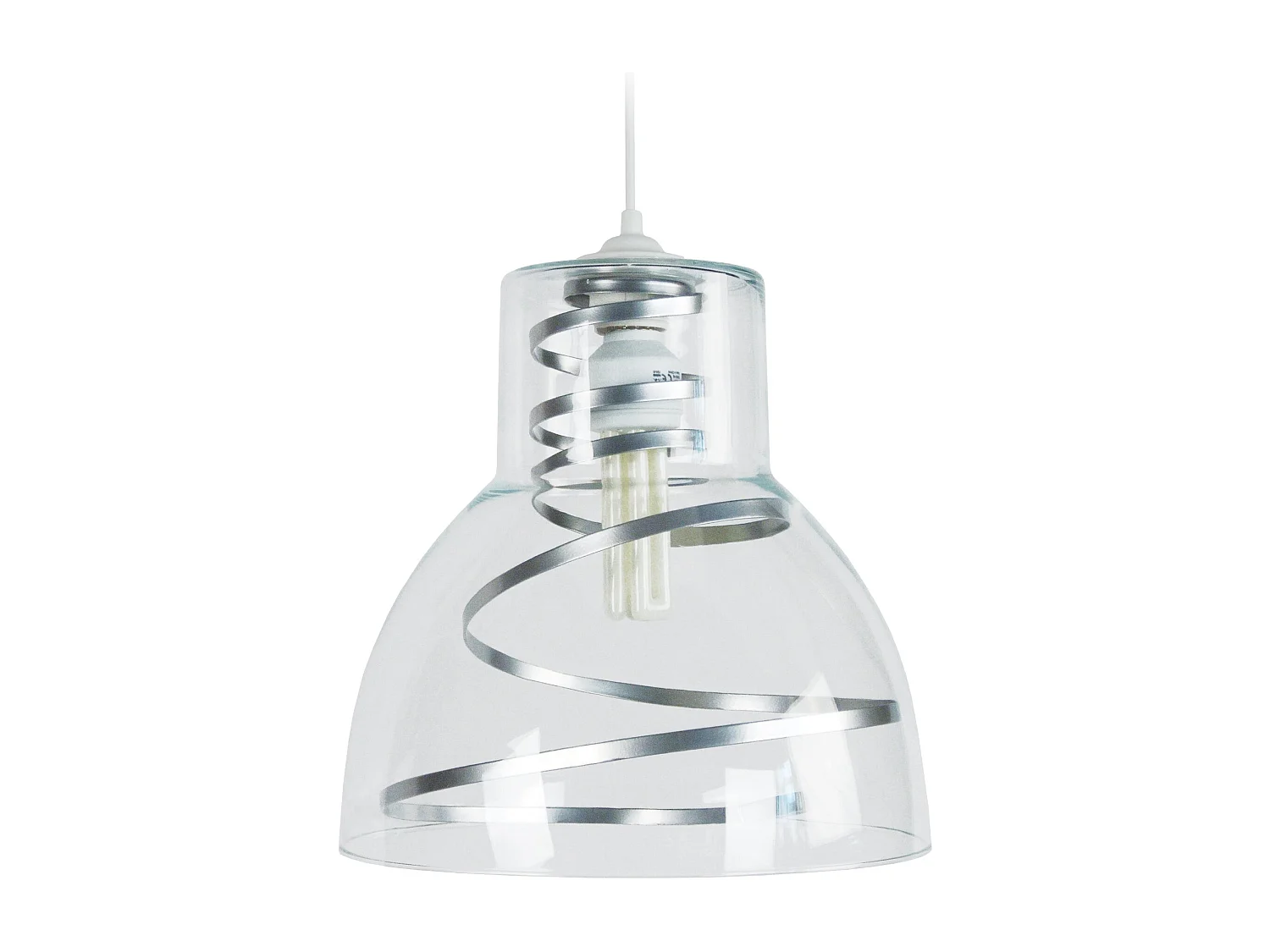 Suspensão TOSEL  CLOCHE verreMETAL vidro cúpula alumínio D30 x  H90  cm