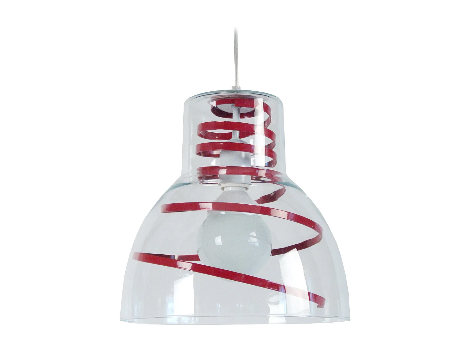 Suspension TOSEL ,verre,Rouge ,H90xD30xP30 cm