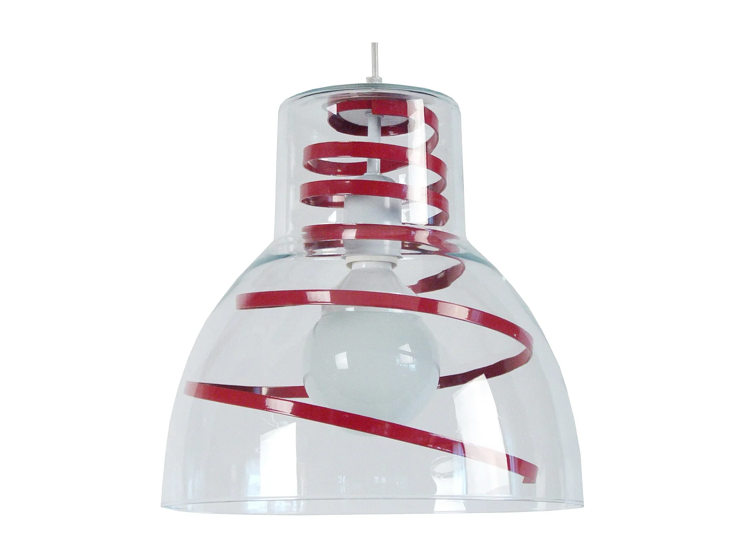 Suspension TOSEL ,verre,Rouge ,H90xD30xP30 cm