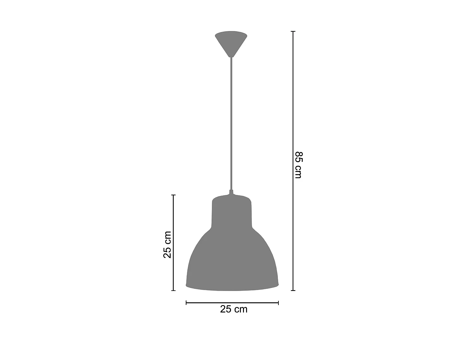 Suspensão TOSEL  CLOCHE verreMETAL vidro cúpula rosa D25 x  H85  cm