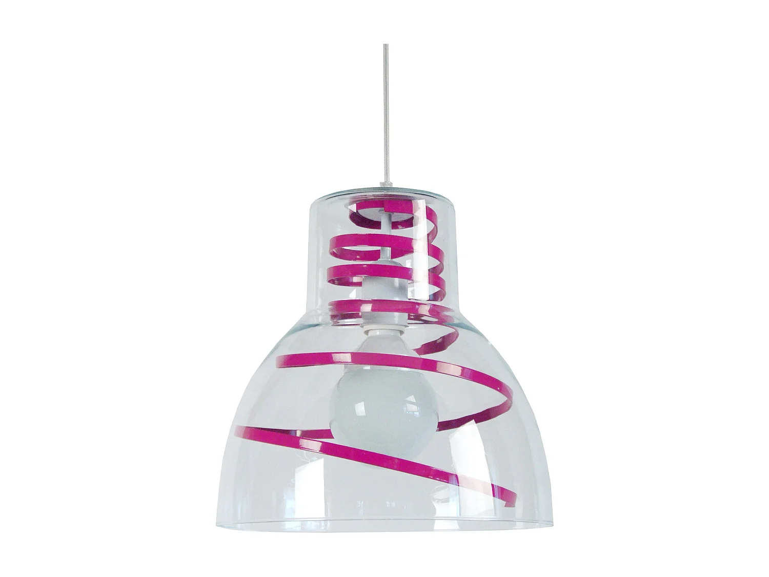 Suspensión  TOSEL ,vidrio,Rosa ,A90xD 30xP30cm