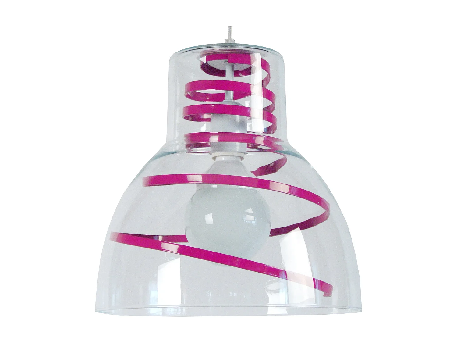 Suspensión  TOSEL ,vidrio,Rosa ,A90xD 30xP30cm