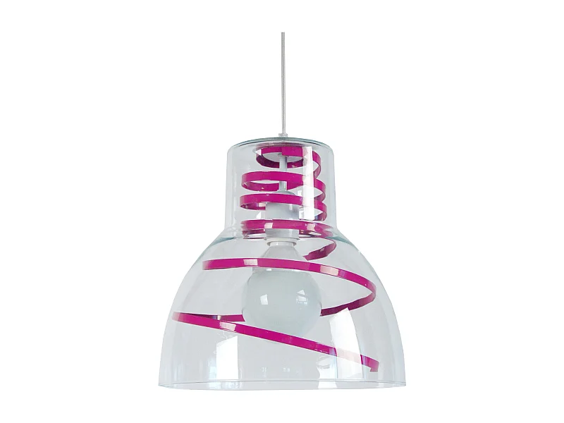 Suspension TOSEL ,verre,Rose ,H90xD 30xP30cm