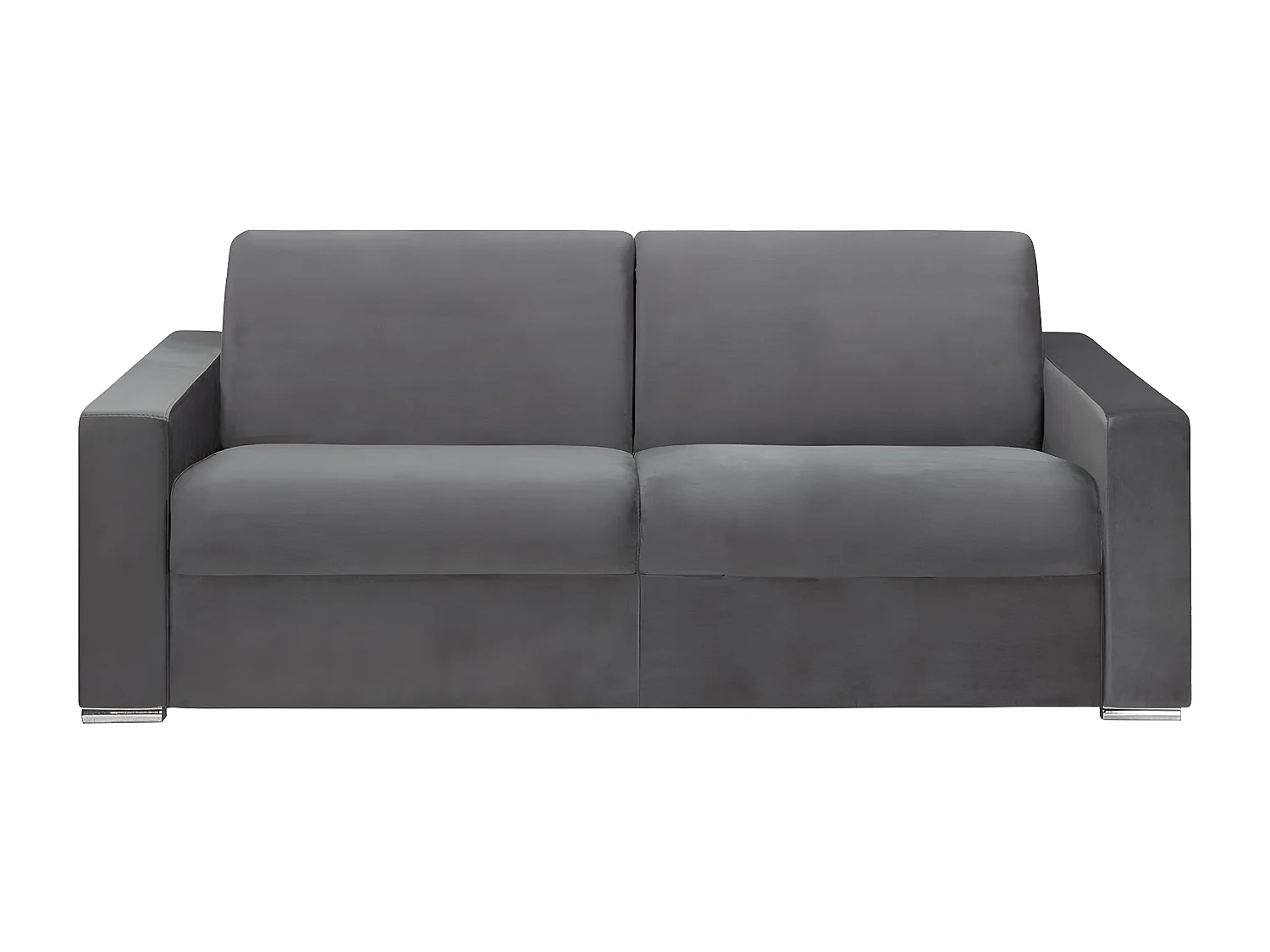 Sofá-cama de 4 lugares abertura rápida de veludo Cinzento escuro - Cama de 160 cm e Colchão de 14 cm - CALITO