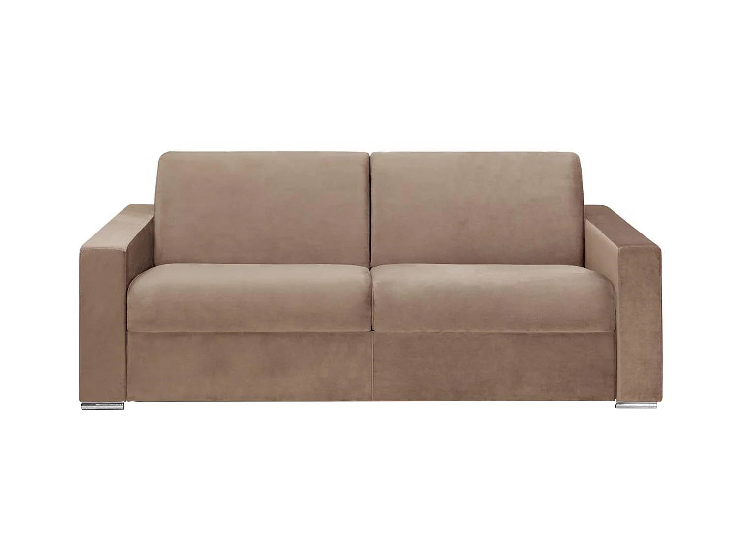 Schlafsofa 4-Sitzer - Liegefläche: 160 cm - Matratzenhöhe: 18 cm - Samt - Beige - CALITO
