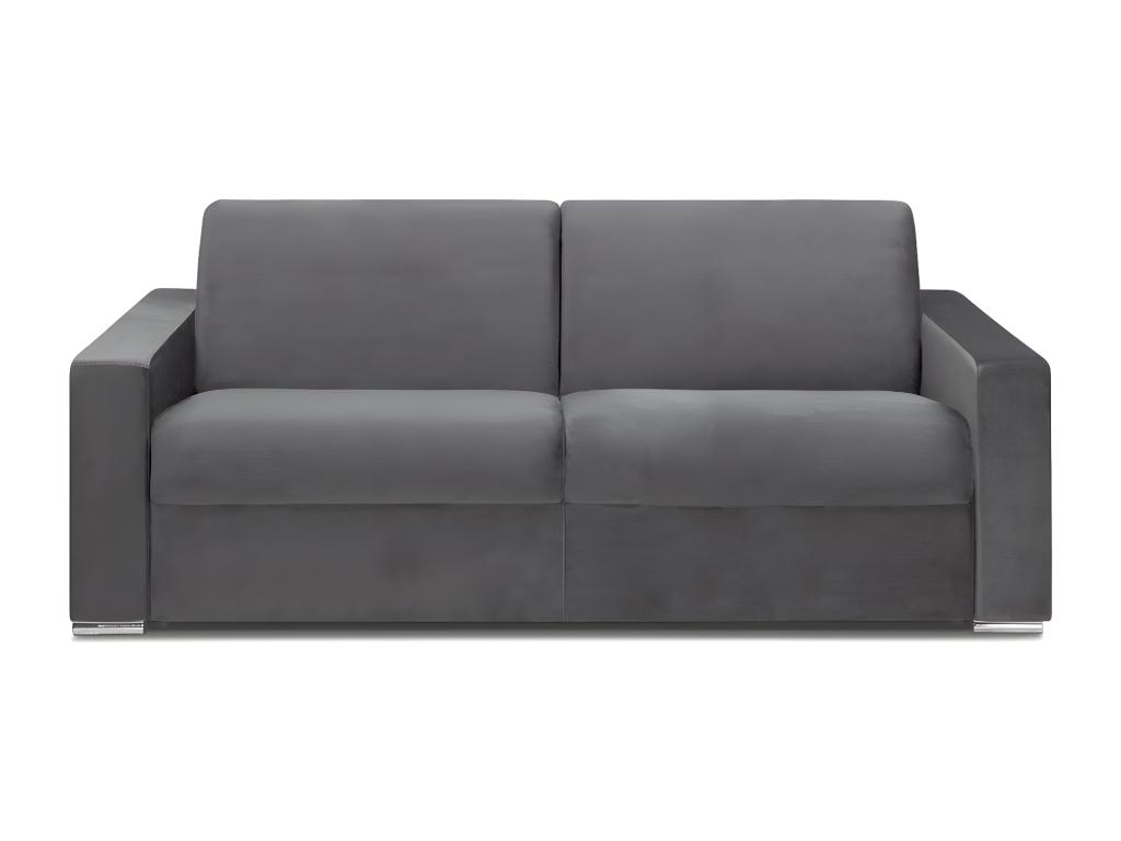 Schlafsofa 4-Sitzer Samt CALITO - Anthrazit - Liegefläche: 160  cm - Matratzenhöhe: 18 cm