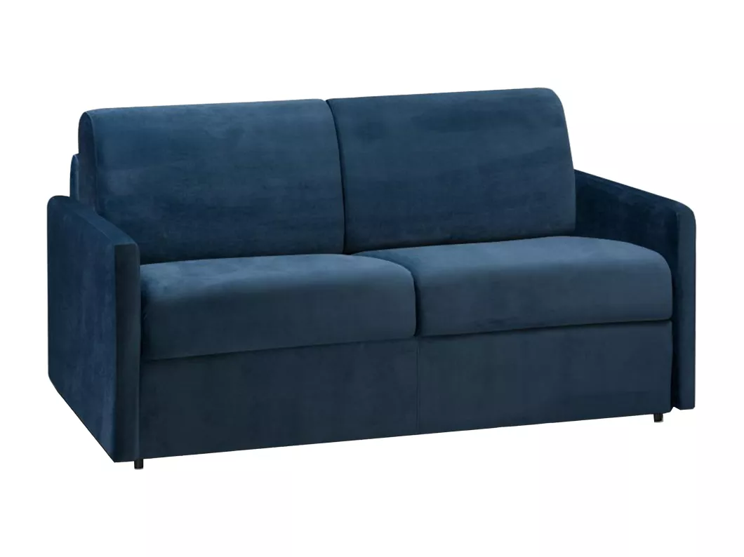 Kauf Unique Schlafsofa 2-Sitzer - Liegefläche: 120 cm - Matratzenhöhe: 14 cm - Samt - Dunkelblau - CALIFE