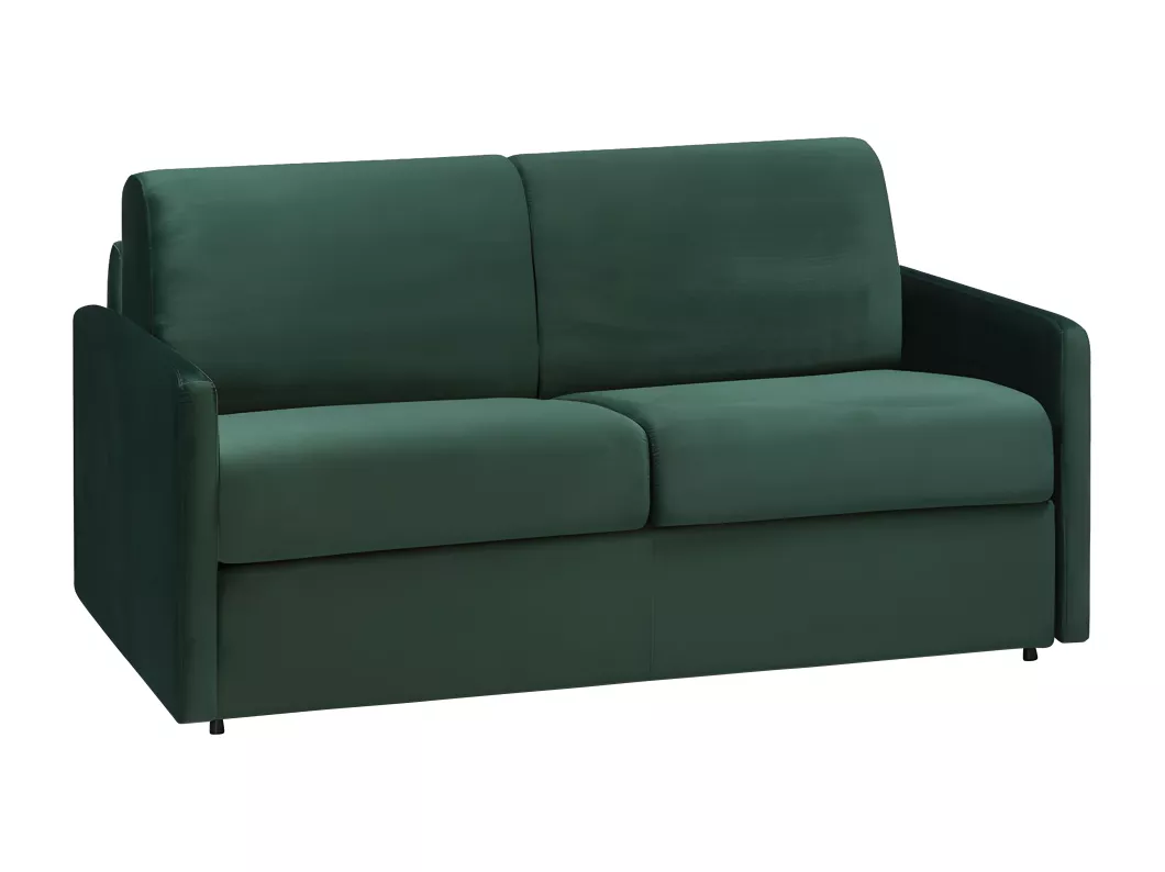 Kauf Unique Schlafsofa 2-Sitzer - Liegefläche: 120 cm - Matratzenhöhe: 22 cm - Samt - Tannengrün - CALIFE