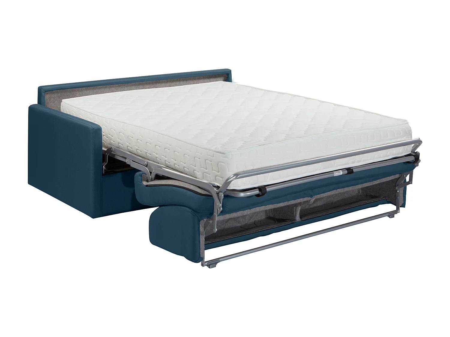 Divano letto 2 posti a ribalta in velluto Blu notte - Larghezza Materasso 120 cm memory foam - Spessore 22 cm - CALIFE