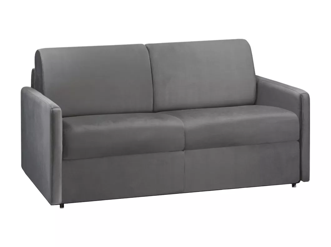 Kauf Unique Schlafsofa 2-Sitzer - Liegefläche: 120 cm - Matratzenhöhe: 22 cm - Samt - Anthrazit - CALIFE