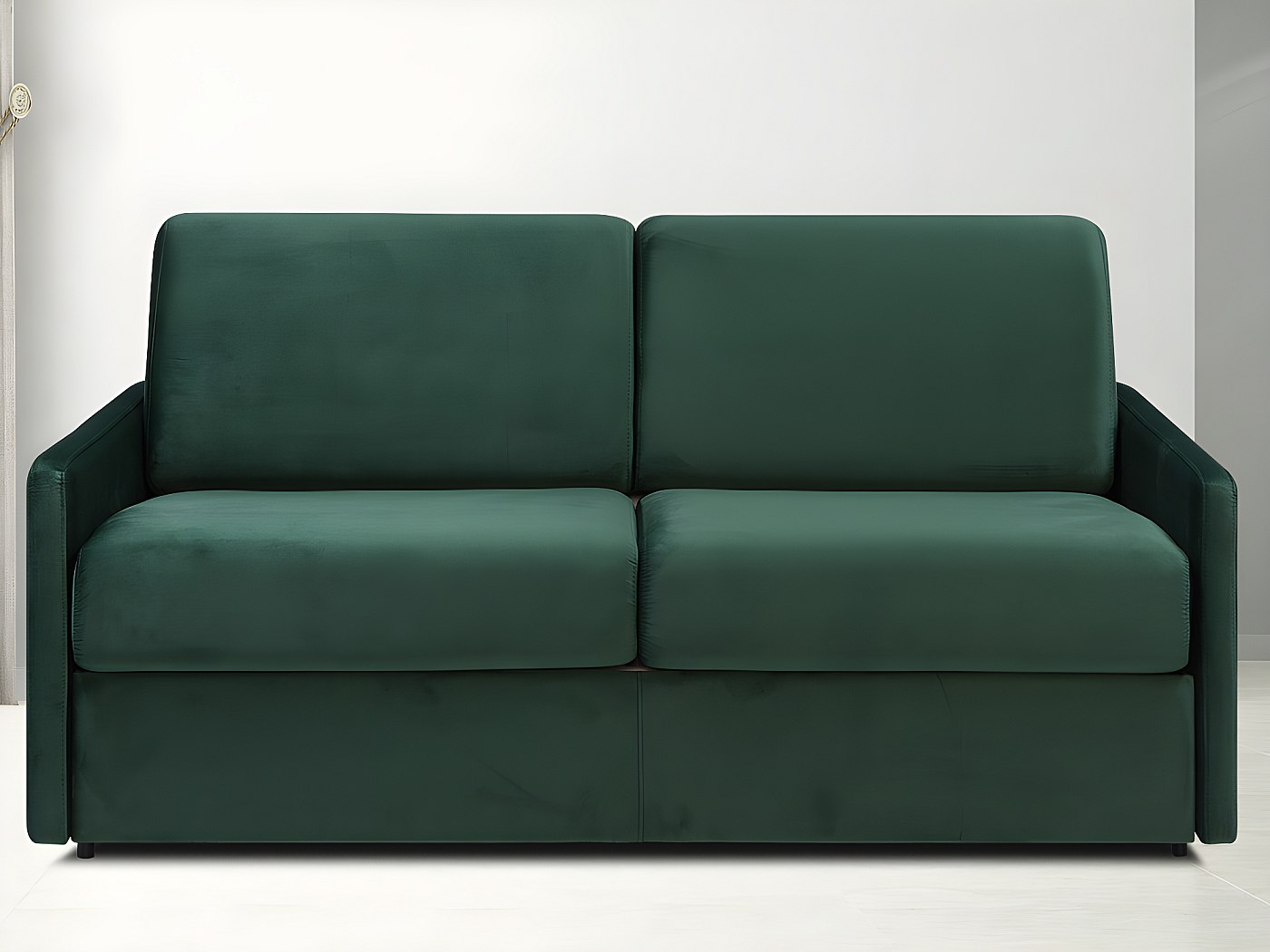 Vente-unique Schlafsofa Polani 3-Sitzer – Ausziehbar, Samtbezug Anthrazit, Bis 179 Cm Liegefläche