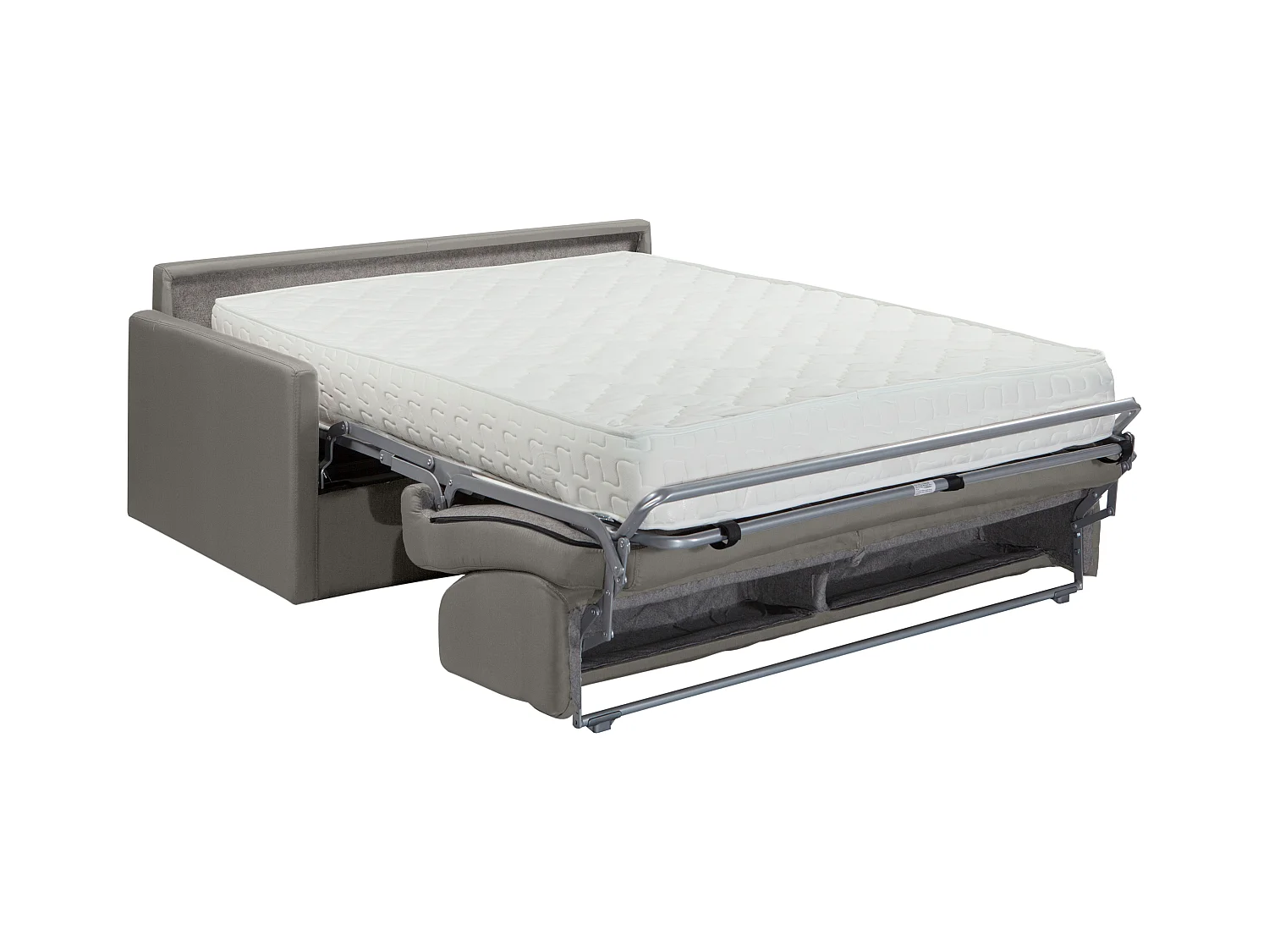 Driezits express bedbank van fluweel CALIFE - Boomgroen - tweepersoonsbed 140 cm - Matras met vormgeheugen 22 cm