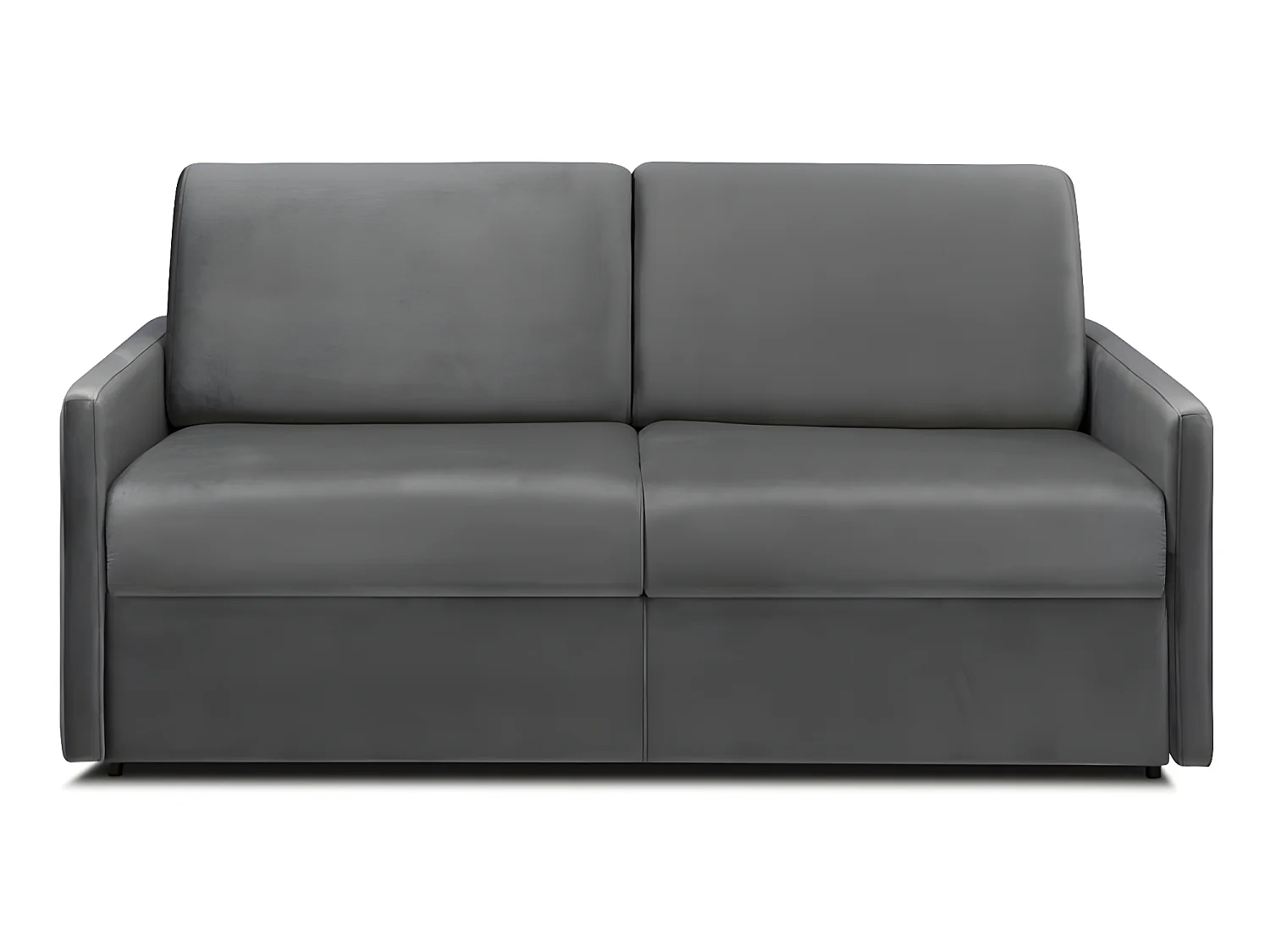 Driezits express bedbank van fluweel CALIFE - Antraciet - tweepersoonsbed 140 cm - Matras met vormgeheugen 22 cm