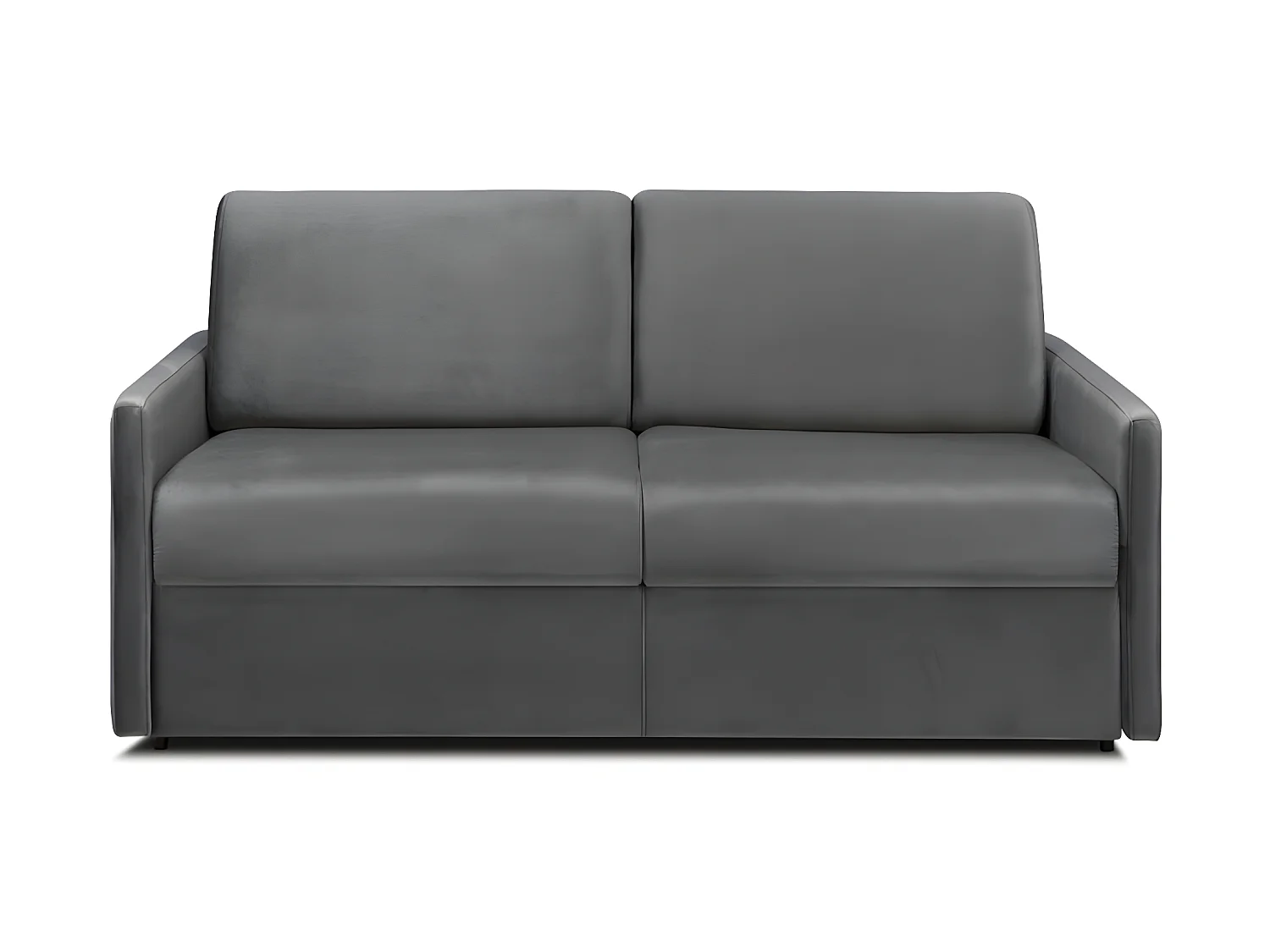 Canapé 3 places  convertible express en velours gris anthracite - Couchage 140 cm - Matelas 22 cm avec mémoire de forme CALIFE