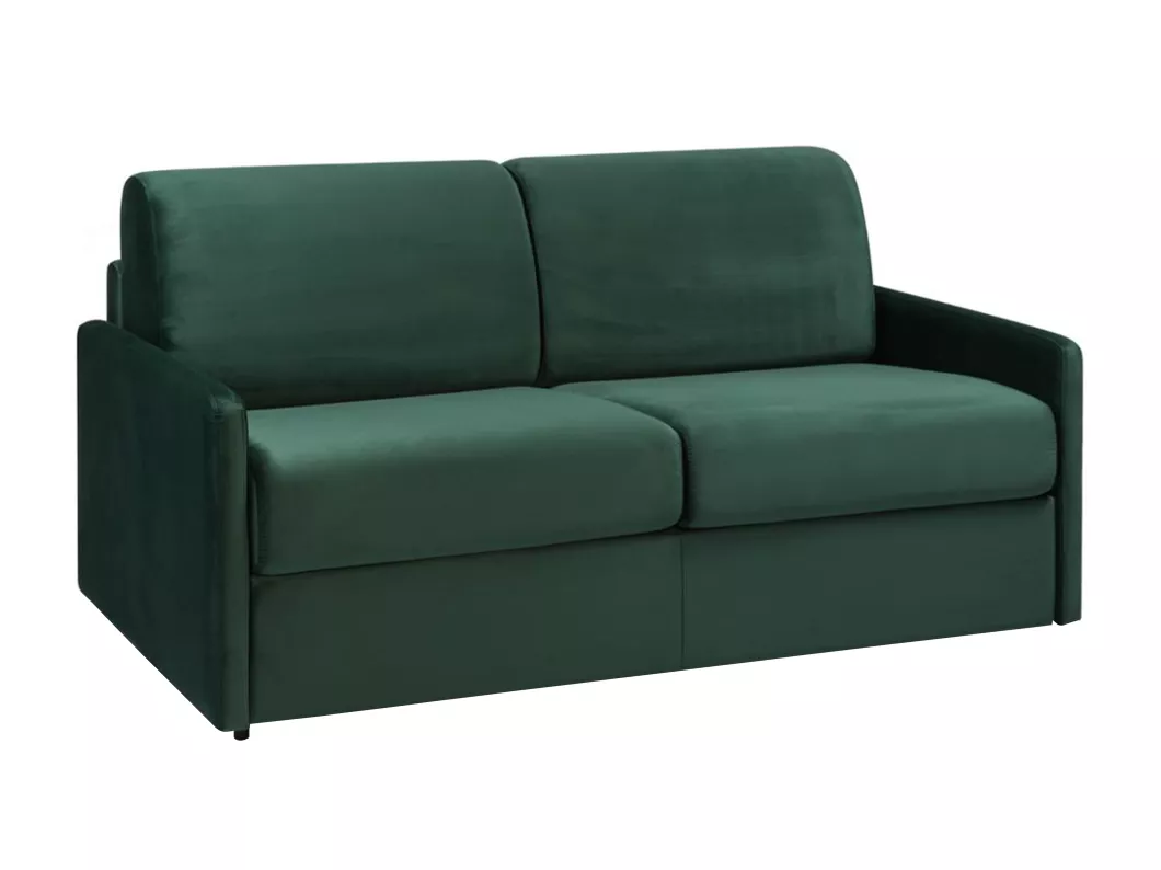 Kauf Unique Schlafsofa 4-Sitzer - Liegefläche: 160 cm - Matratzenhöhe: 18 cm - Samt - Tannengrün - CALIFE