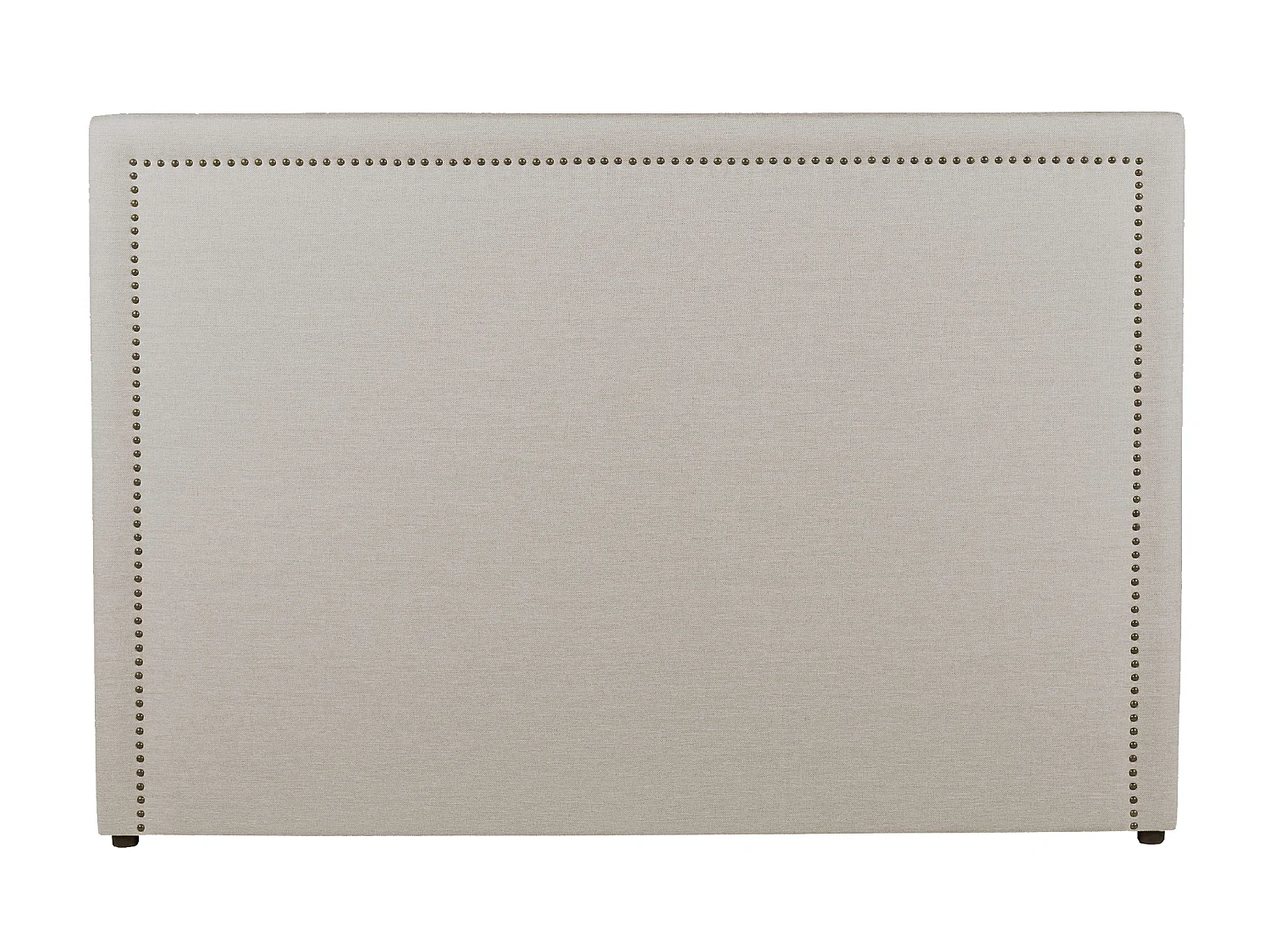 Testata finitura borchiata ALVISE - Tessuto effetto lino - 160 cm - Beige