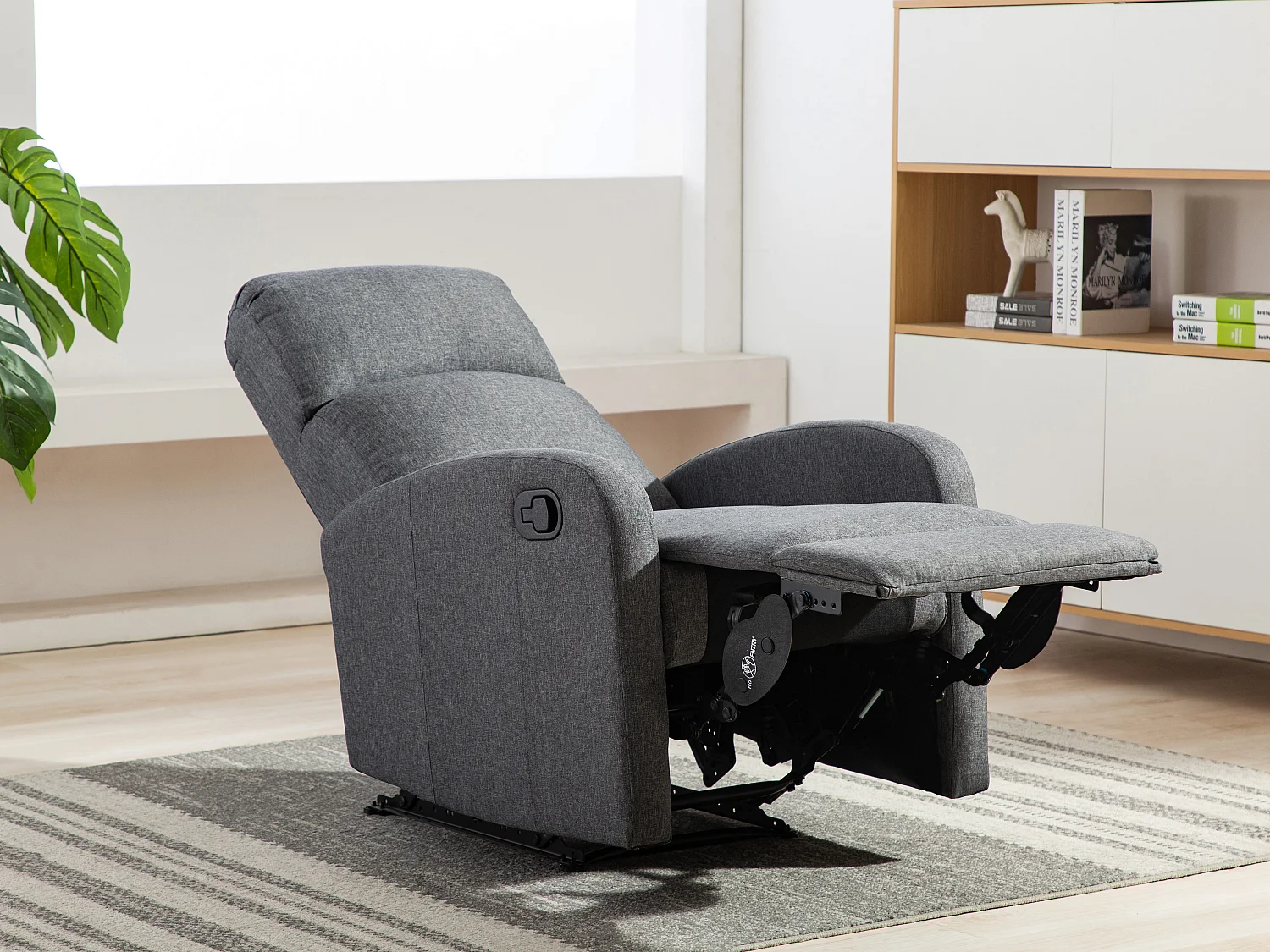 Relaxsessel Fernsehsessel - Stoff - Anthrazit - ISAO