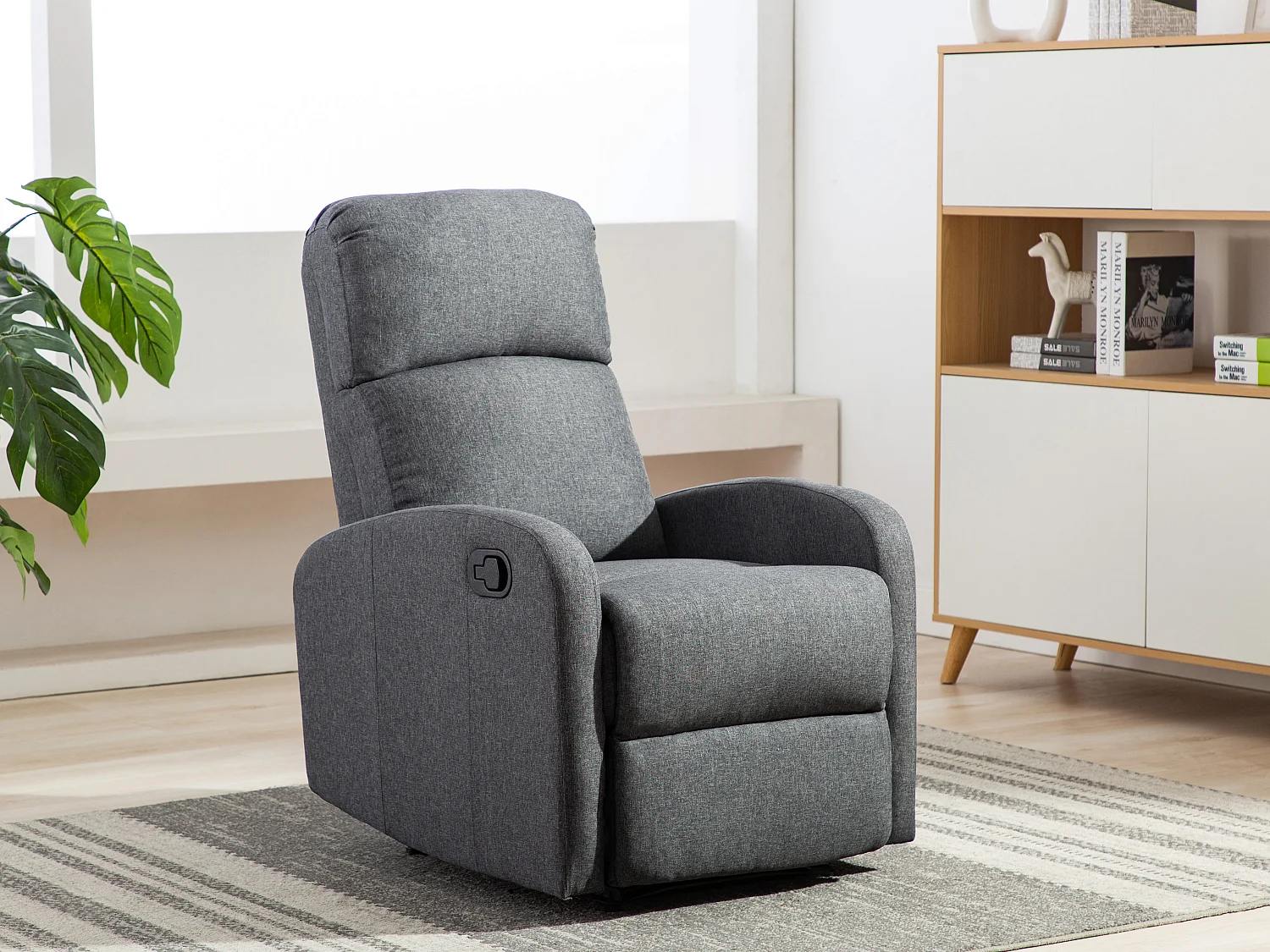 Fauteuil relax en tissu ISAO - Anthracite