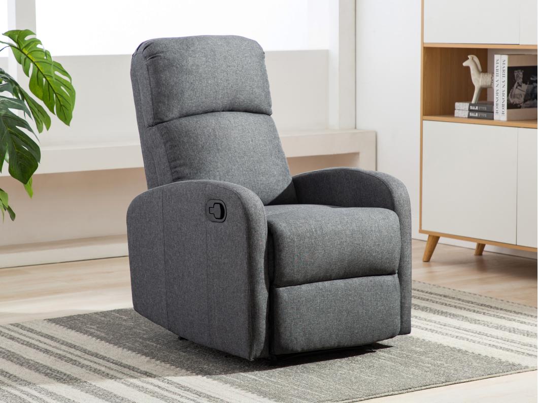 Fauteuil relax en tissu ISAO - Anthracite