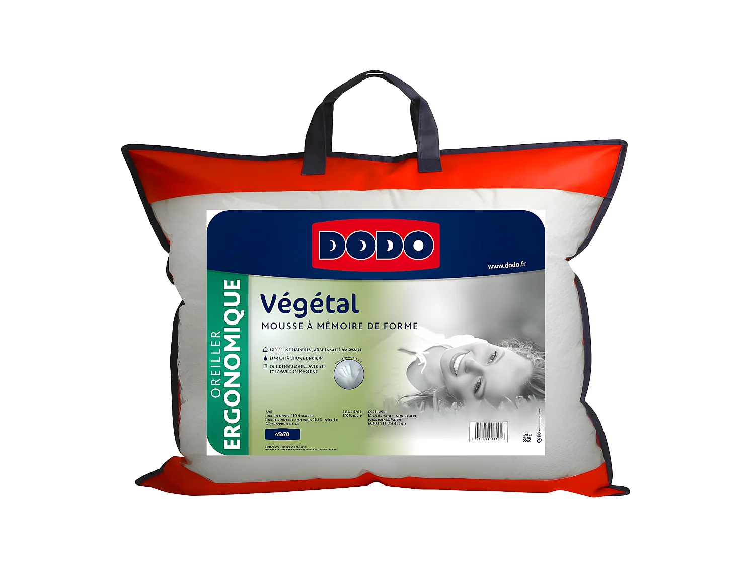 Ergonomisch hoofdkussen met vormgeheugen DODO VEGETAL 45 x 70 cm