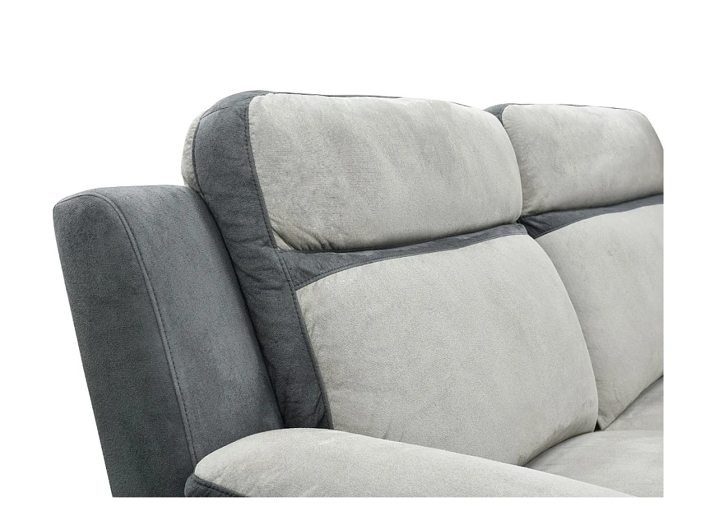 Driezits relaxbank van microvezel TALCA - Licht grijs en antraciet