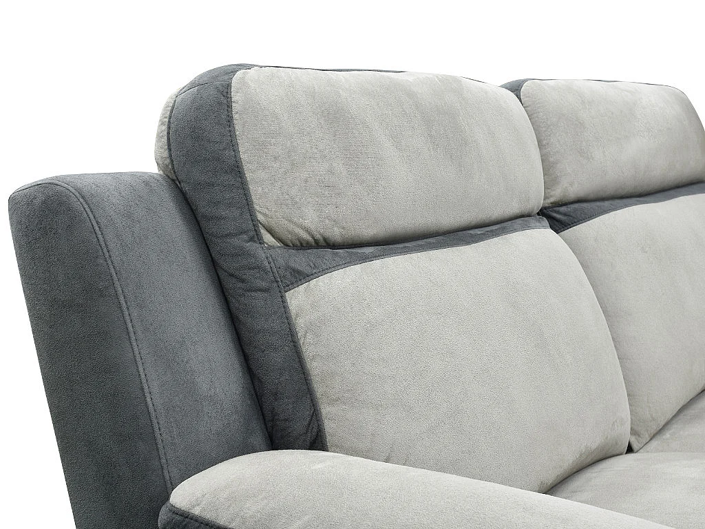 Sofá 3 plazas relax de microfibra TALCA - gris claro y antracita