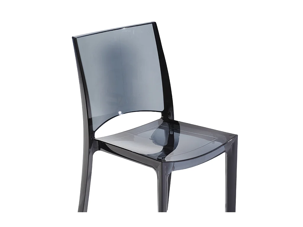 Lot de 2 chaises empilables HELLY - Polycarbonate plein - Gris ardoise