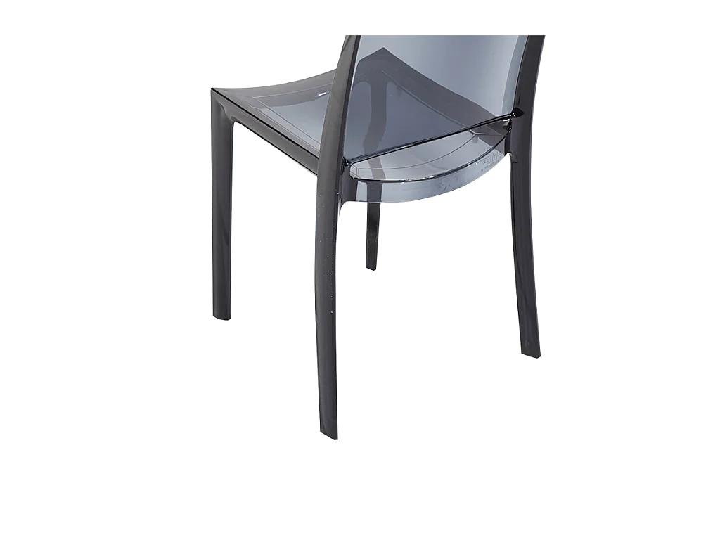 Lot de 2 chaises empilables HELLY - Polycarbonate plein - Gris ardoise