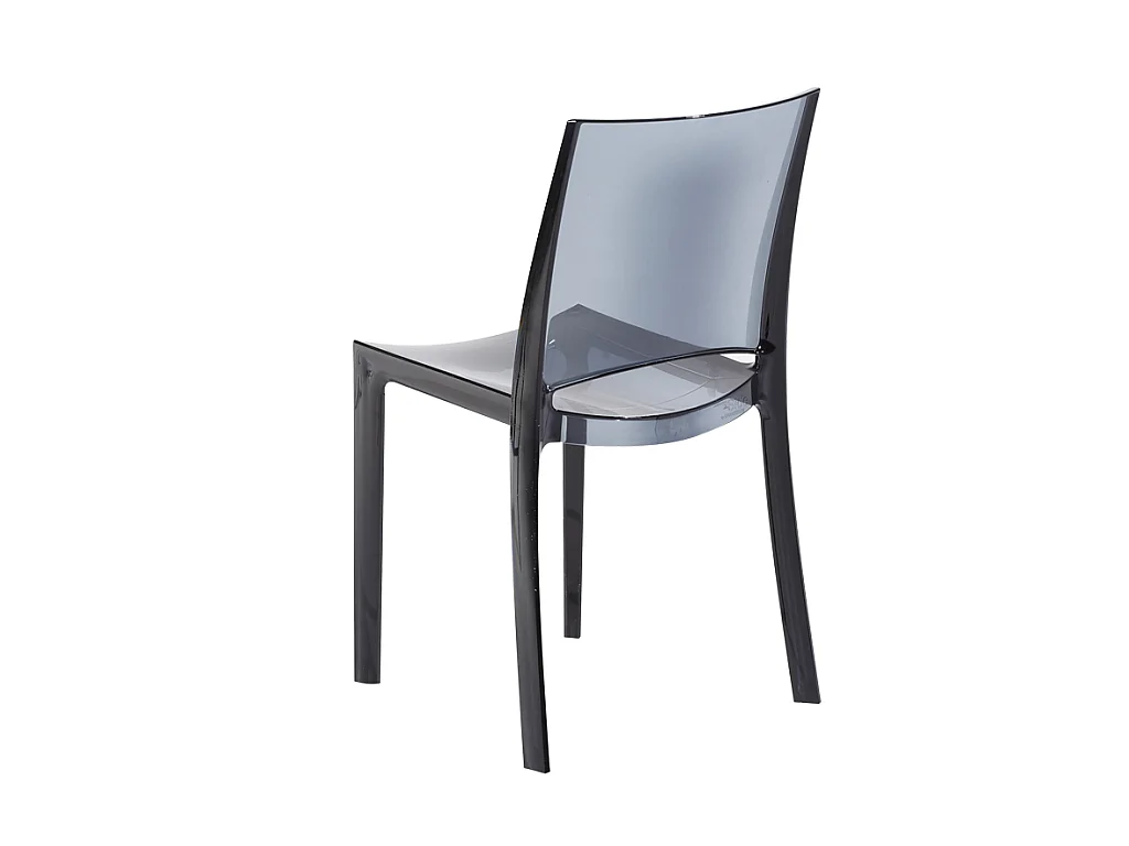 Lot de 2 chaises empilables HELLY - Polycarbonate plein - Gris ardoise