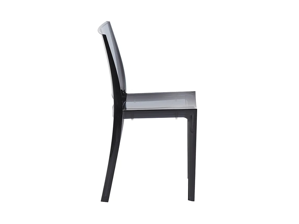 Lot de 2 chaises empilables HELLY - Polycarbonate plein - Gris ardoise