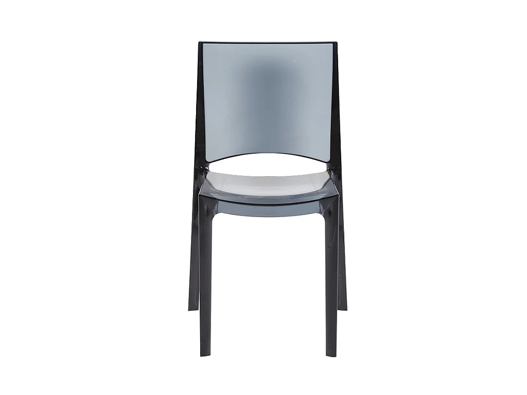 Lot de 2 chaises empilables HELLY - Polycarbonate plein - Gris ardoise