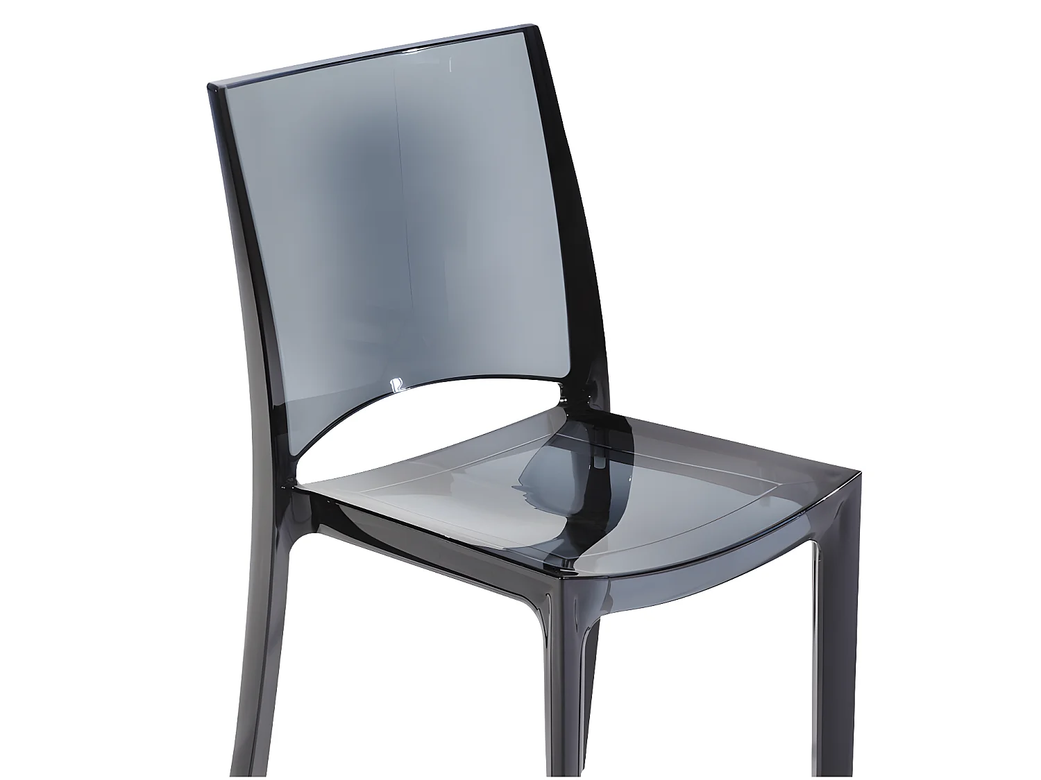 Set van 2 stapelbare stoelen HELLY - Massief polycarbonaat - Leigrijs