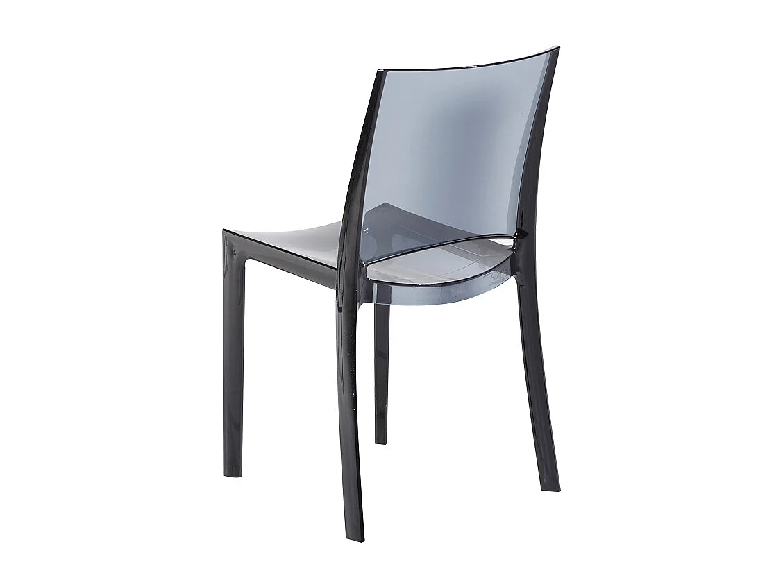 Chaise empilable HELLY - Polycarbonate plein - Gris ardoise