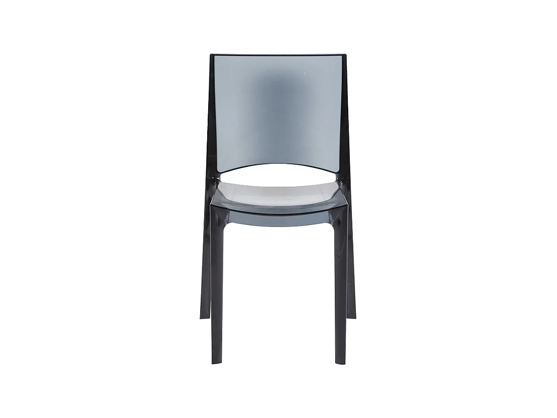 Chaise empilable HELLY - Polycarbonate plein - Gris ardoise