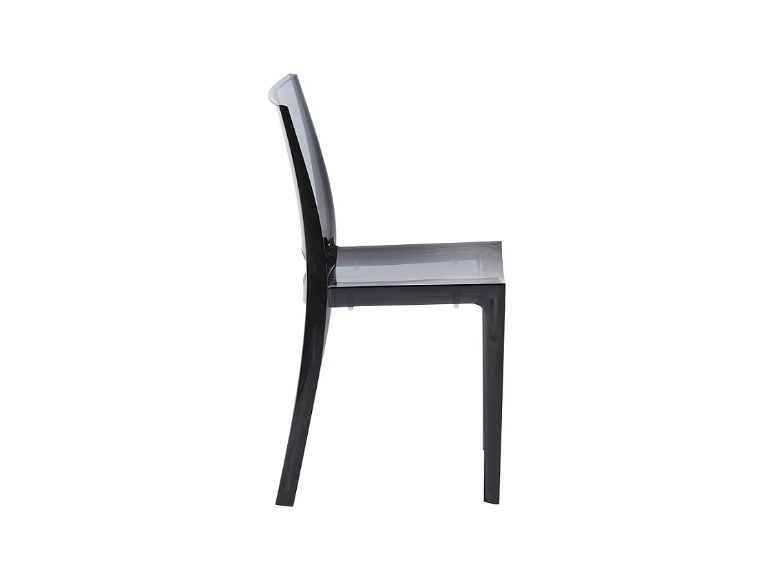 Chaise empilable HELLY - Polycarbonate plein - Gris ardoise