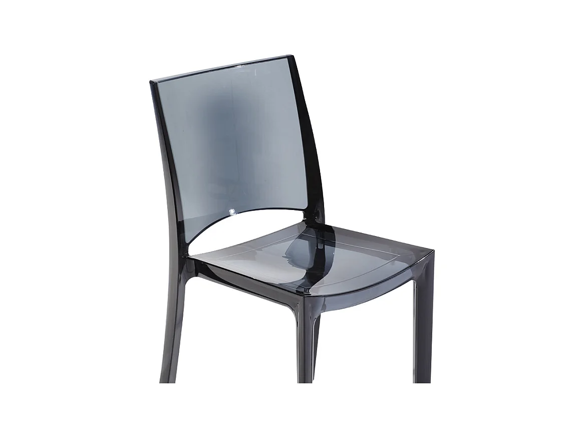 Chaise empilable HELLY - Polycarbonate plein - Gris ardoise
