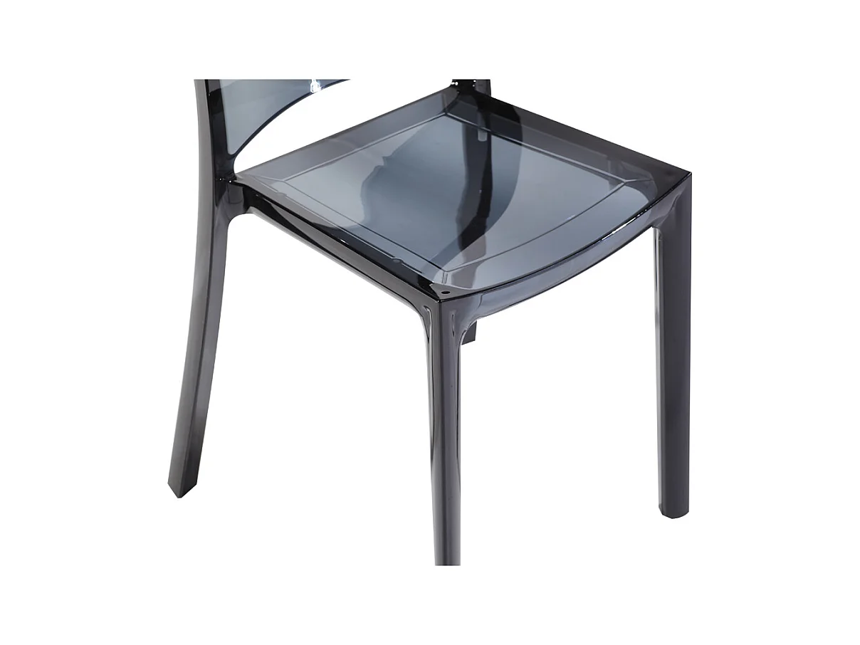 Chaise empilable HELLY - Polycarbonate plein - Gris ardoise