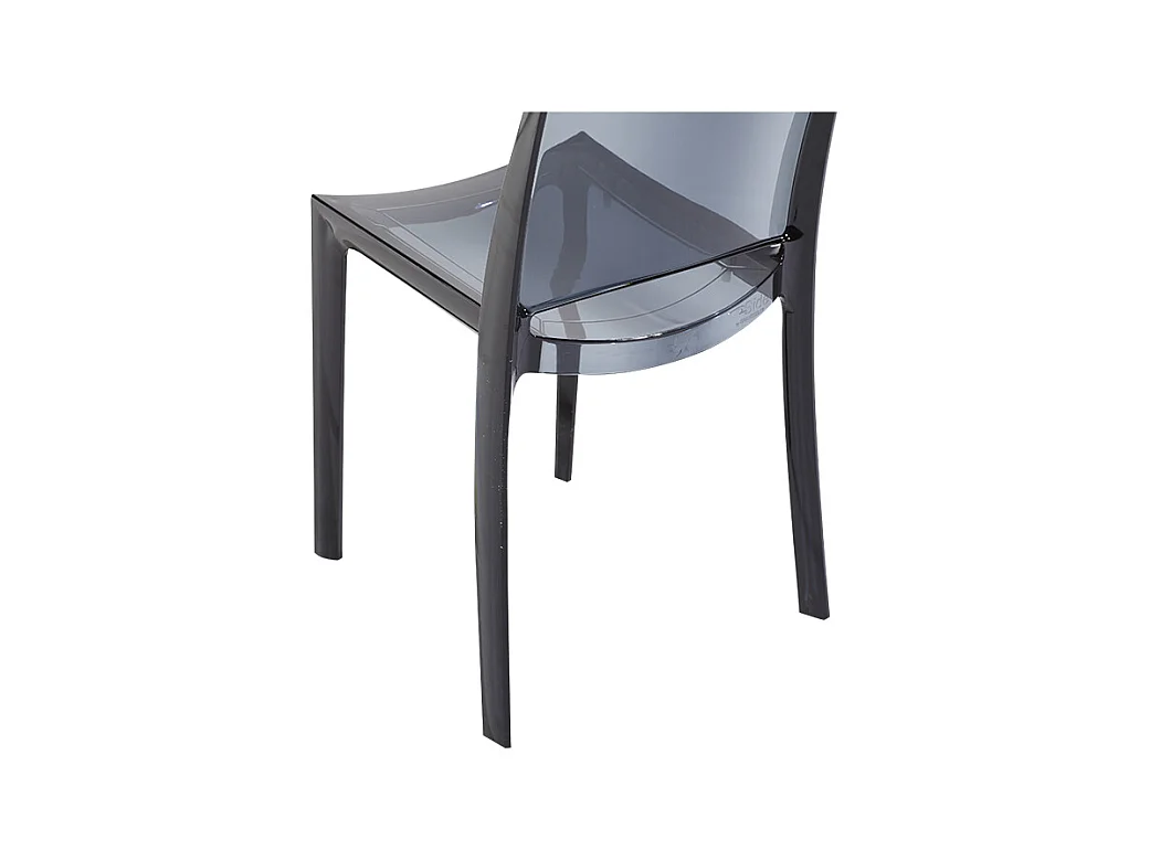 Chaise empilable HELLY - Polycarbonate plein - Gris ardoise
