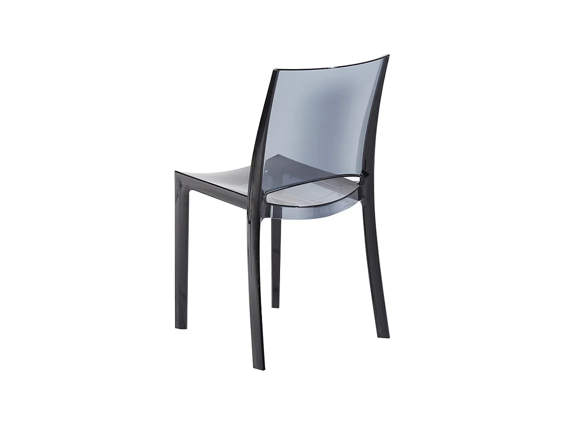 Chaise empilable HELLY - Polycarbonate plein - Gris ardoise