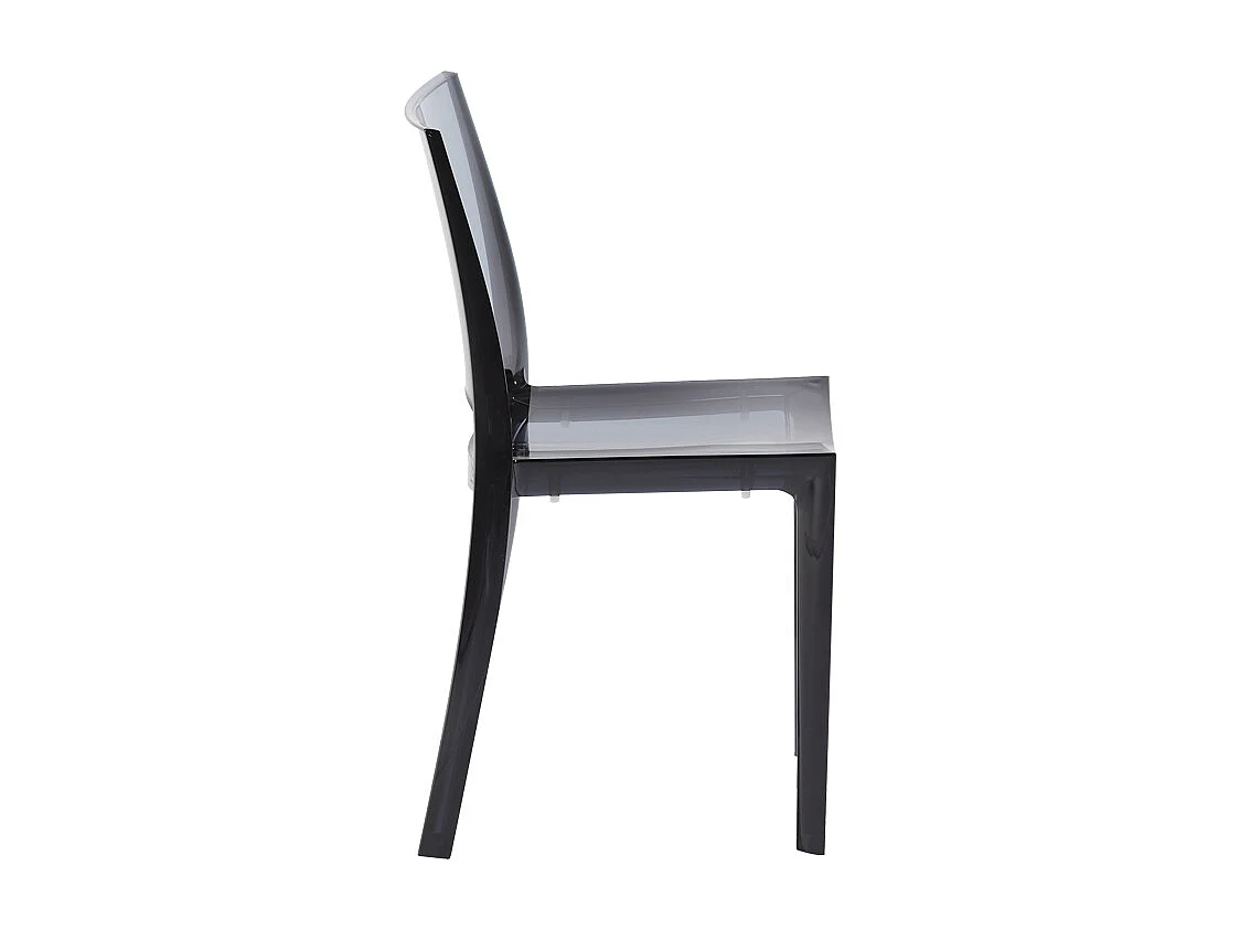 Chaise empilable HELLY - Polycarbonate plein - Gris ardoise