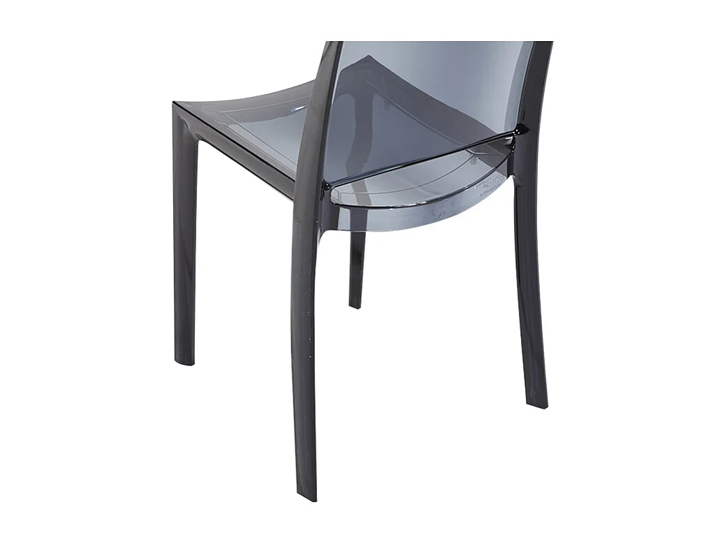 Chaise empilable HELLY - Polycarbonate plein - Gris ardoise