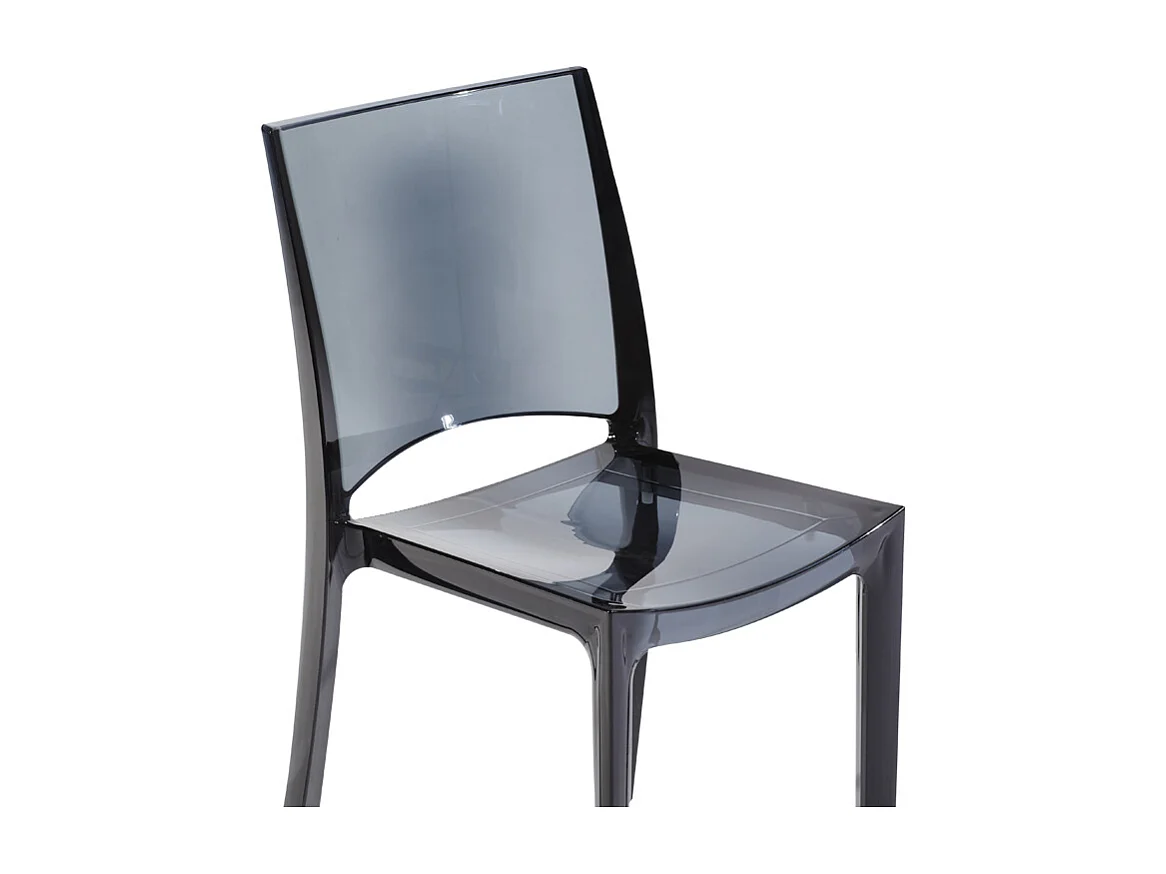 Chaise empilable HELLY - Polycarbonate plein - Gris ardoise