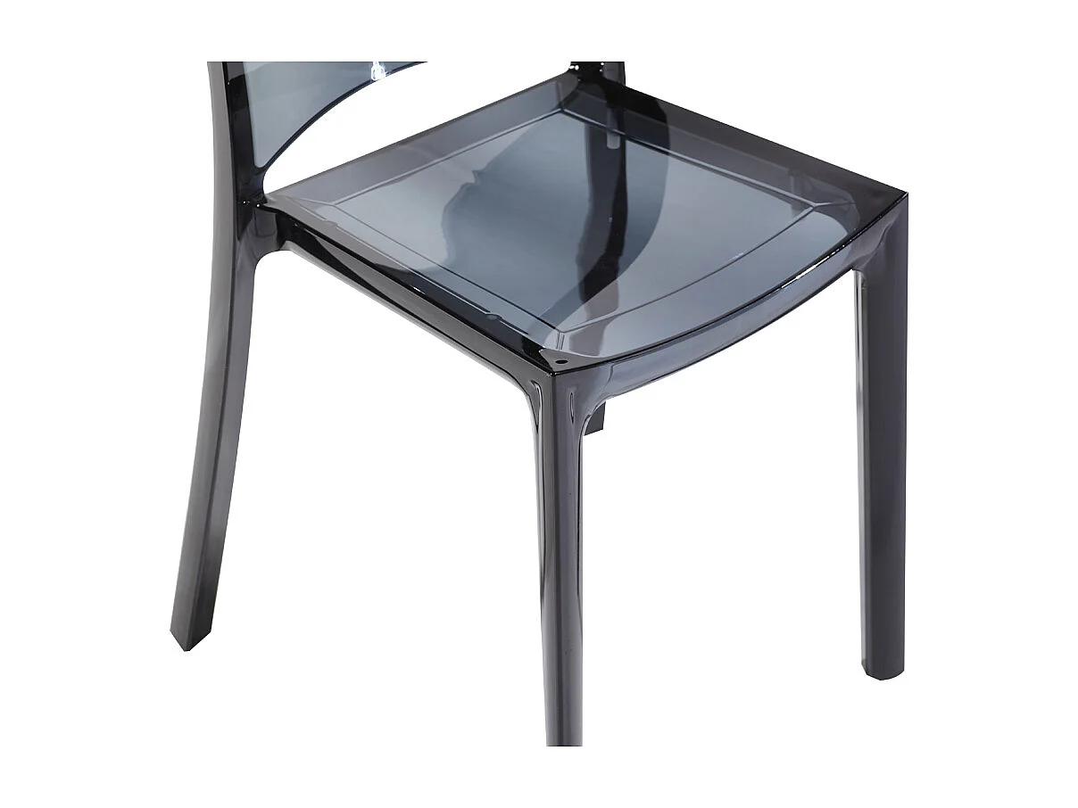 Chaise empilable HELLY - Polycarbonate plein - Gris ardoise