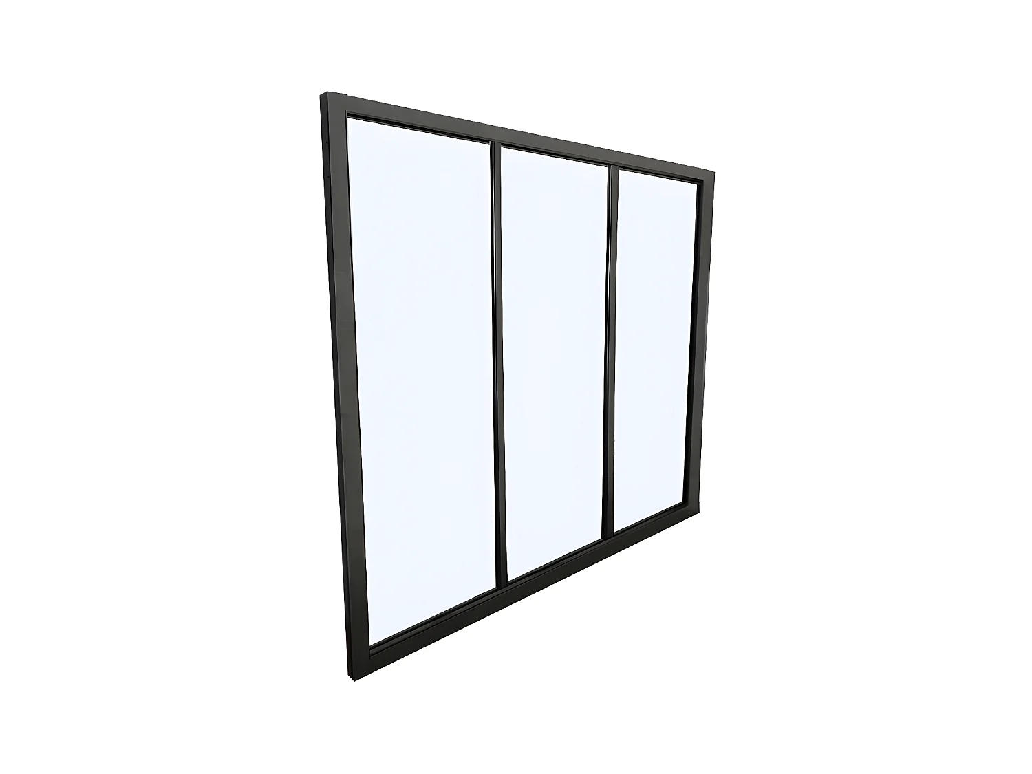 Termolakeret aluminiums-værkstedsvindue - 90x130 cm - Sort - BAYVIEW