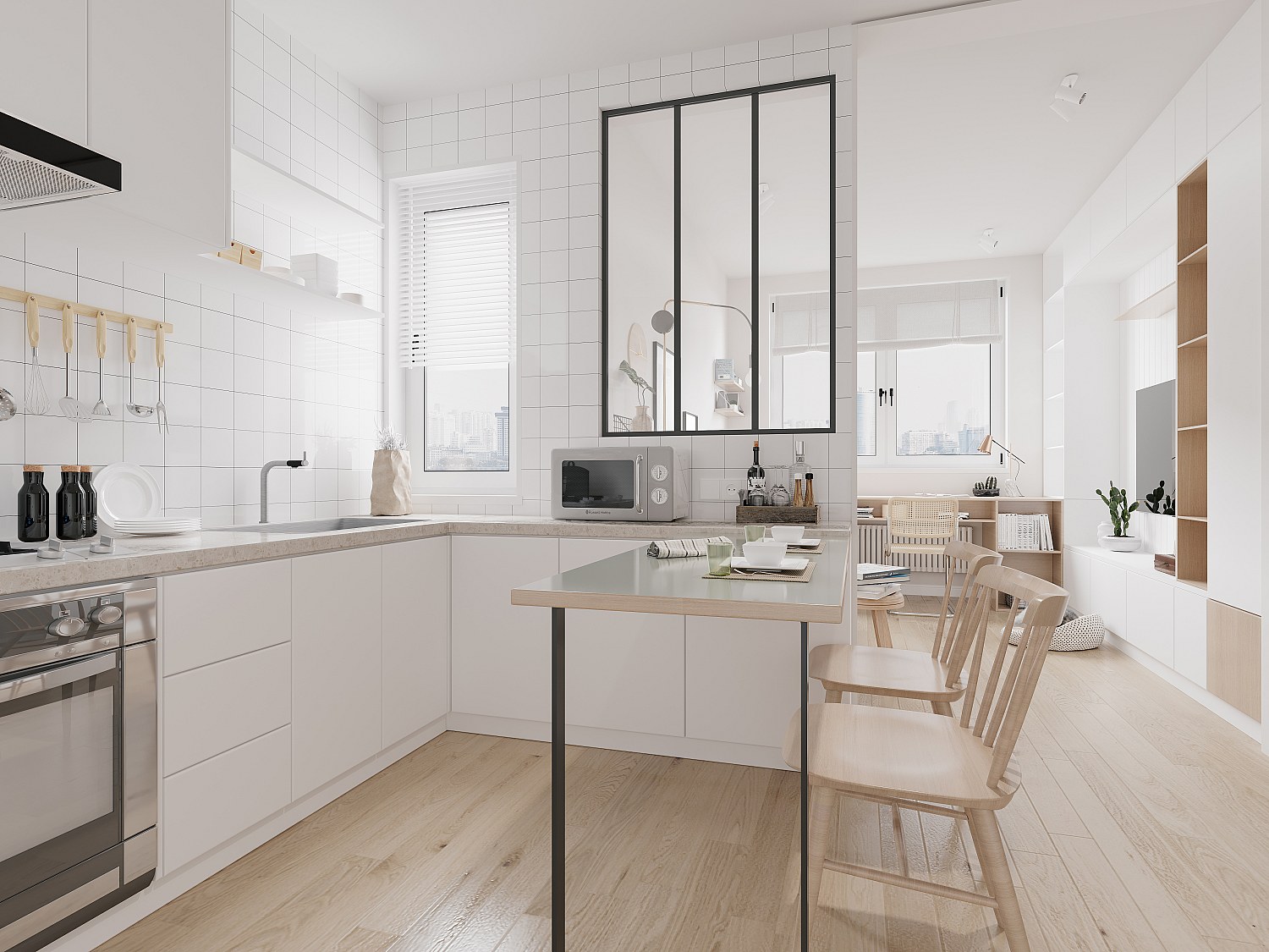 Vente-unique Atelier-Glaswand - 90 X 130 Cm - Thermolackiertes Aluminium - Schwarz - Bayview