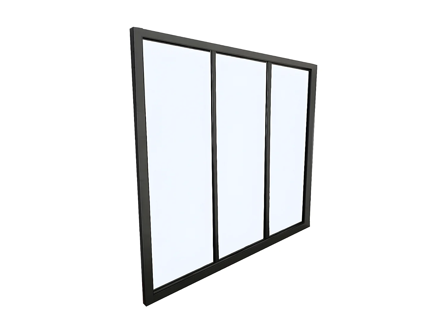 Glazen binnenraam BAYVIEW van aluminium met zwarte poedercoating - 90 x 130 cm